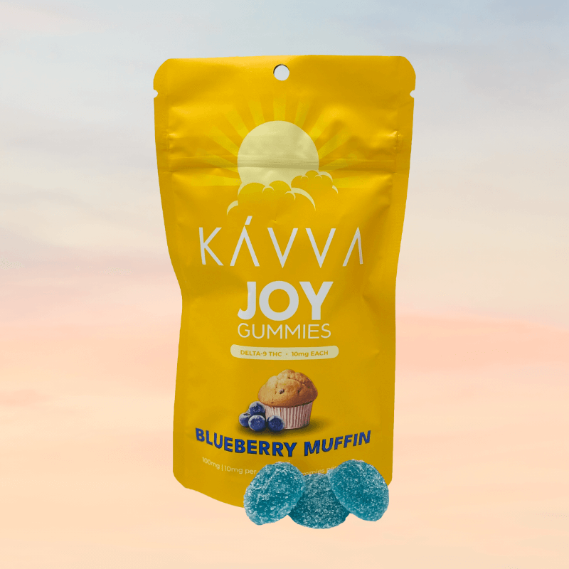 joy-blueberry-muffin-kavva-delta-9-thc-gummies-sunrise-behind-packaging-kavva-2023