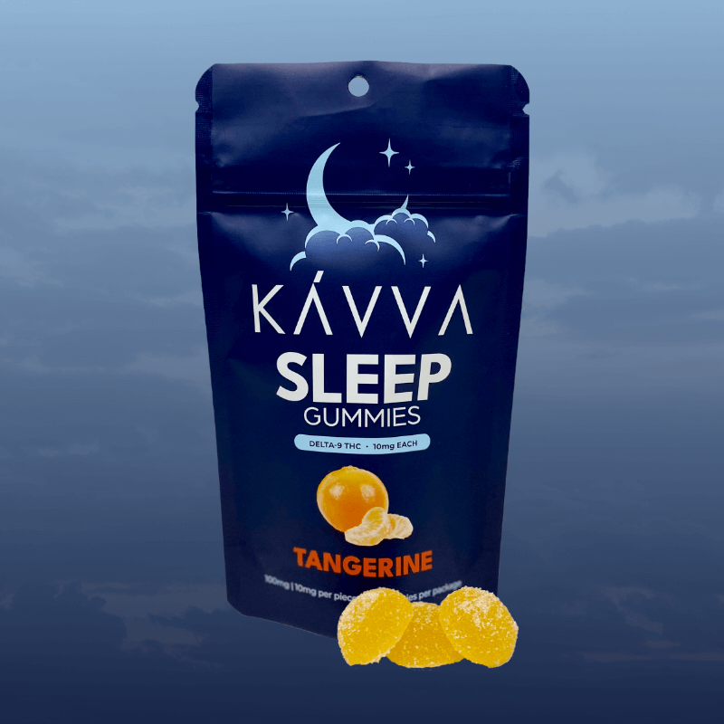 sleep-tangerine-kavva-delta-9-thc-gummies-sunset-behind-packaging-kavva-2023